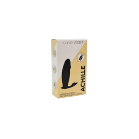 ACHILLE, Mini vibromasseur noir USB, forme pénis avec stimulation clitoridienne, avec télécommande 